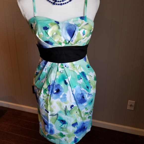 Iz Byer Dresses & Skirts - Gorgeous water color print spaghetti strap dress